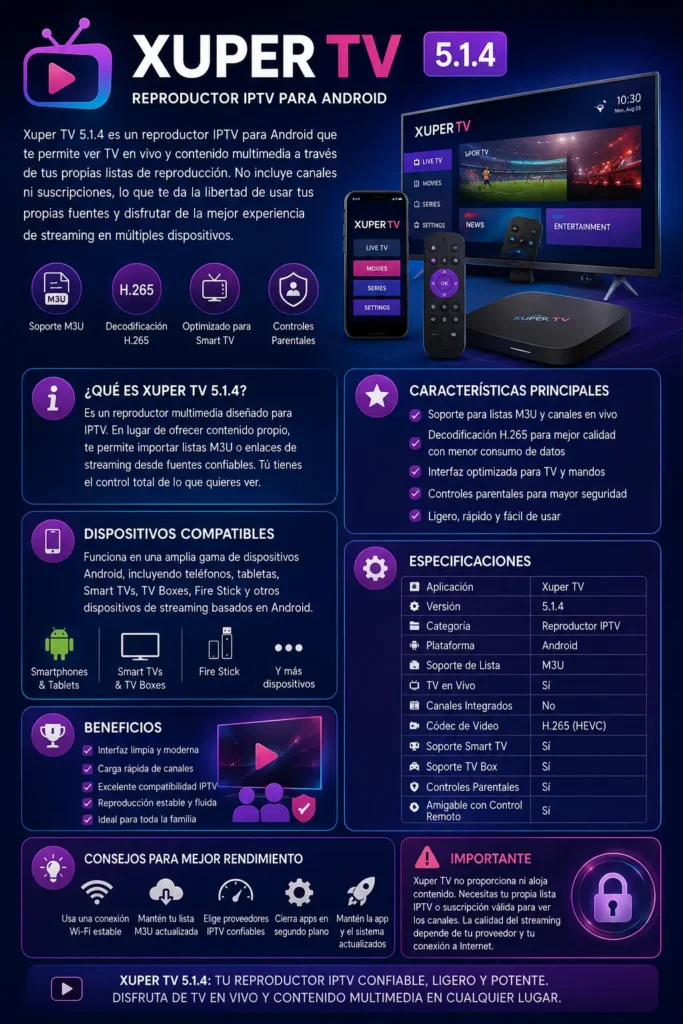 Xuper TV 5.1.4 APK Version Details 